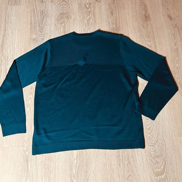 Kin by John Lewis Relaxed Fit Sweater Teal Ocean Blue Merino Wool Blend XL NEW - Picture 8 of 9